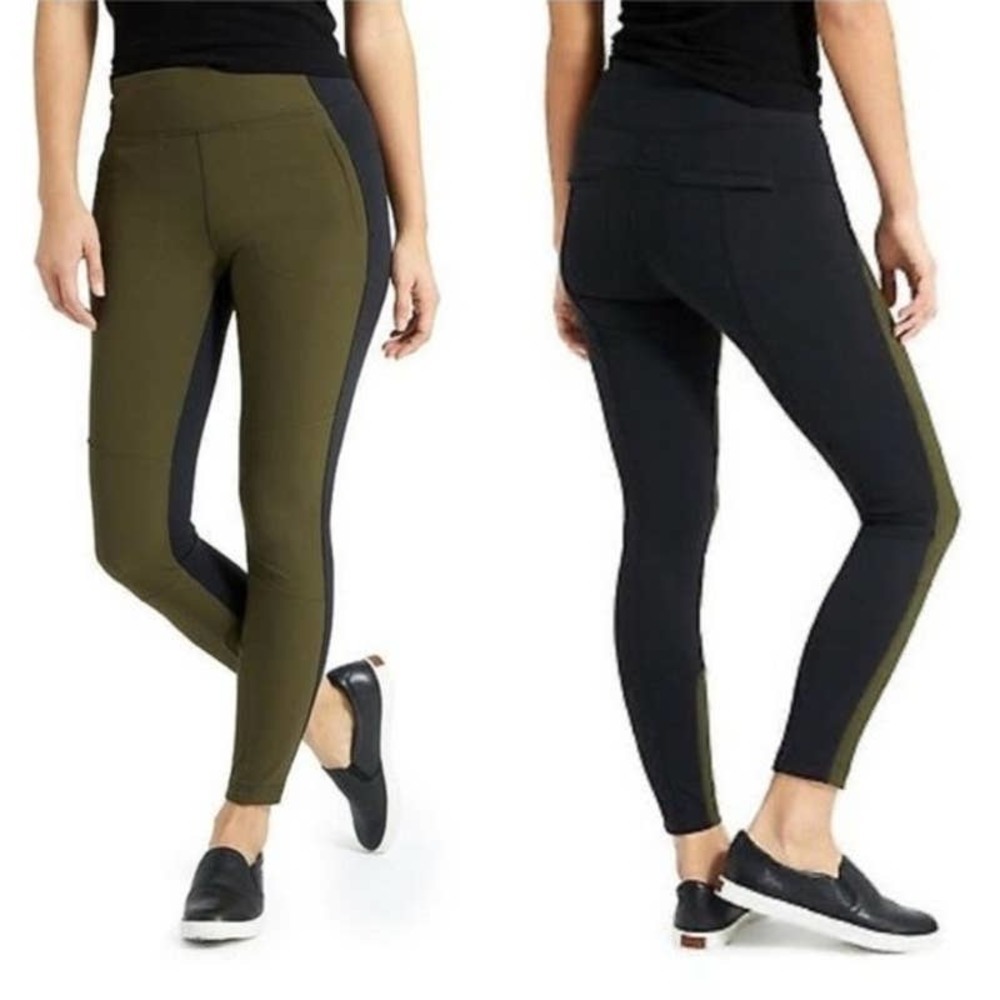 Athleta Highline Hybrid Ankle Tight 2.0 High-Rise Hiking Pants Olive Black 2P